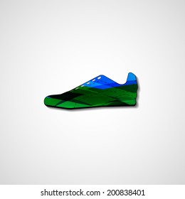 Abstract illustration on sneakers, template editable.