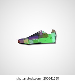 Abstract illustration on sneakers, template editable.