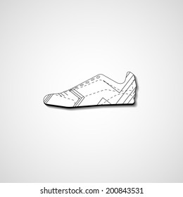 Abstract illustration on sneakers, template editable.