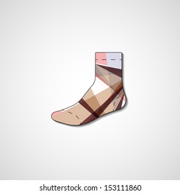 Abstract illustration on sock, template editable.