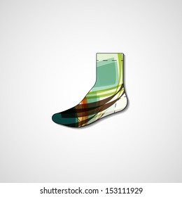 Abstract illustration on sock, template editable.