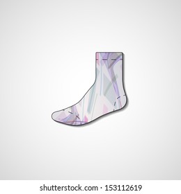 Abstract illustration on sock, template editable.