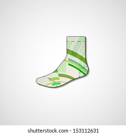 Abstract illustration on sock, template editable.