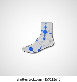 Abstract illustration on sock, template editable.