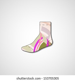 Abstract illustration on sock, template editable.