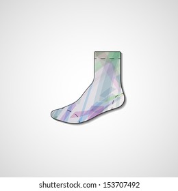 Abstract illustration on sock, template editable.