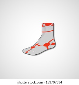 Abstract illustration on sock, template editable.