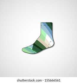 Abstract illustration on sock, template editable.