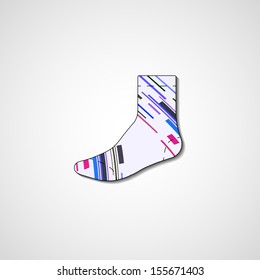 Abstract illustration on sock, template editable.