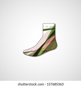 Abstract illustration on sock, template editable.