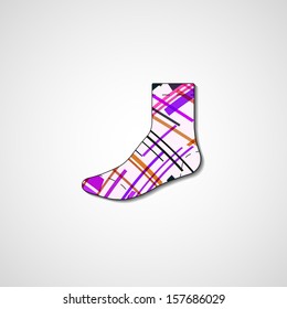 Abstract illustration on sock, template editable.