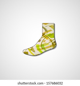Abstract illustration on sock, template editable.