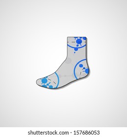 Abstract illustration on sock, template editable.