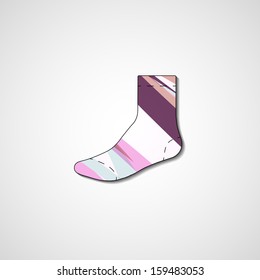 Abstract illustration on sock, template editable.
