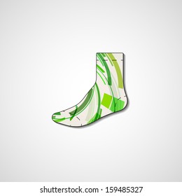 Abstract illustration on sock, template editable.
