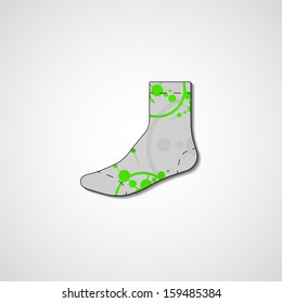 Abstract illustration on sock, template editable.