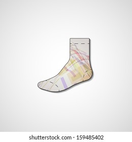 Abstract illustration on sock, template editable.