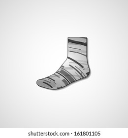 Abstract illustration on sock, template editable.