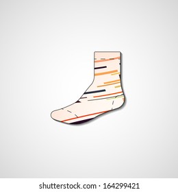 Abstract illustration on sock, template editable.