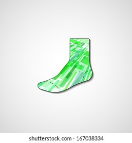 Abstract illustration on sock, template editable.