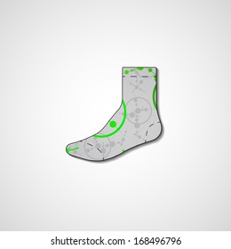 Abstract illustration on sock, template editable.