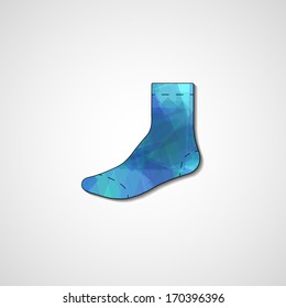 Abstract illustration on sock, template editable.