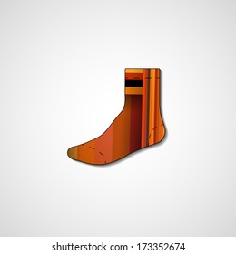 Abstract illustration on sock, template editable.