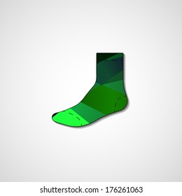 Abstract illustration on sock, template editable.