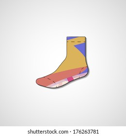 Abstract illustration on sock, template editable.