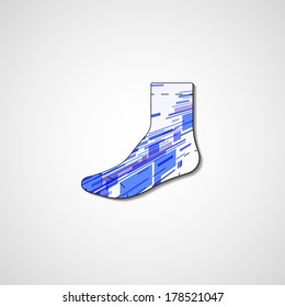 Abstract illustration on sock, template editable.