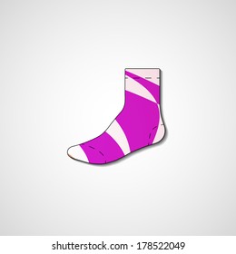 Abstract illustration on sock, template editable.