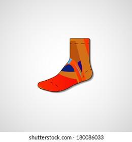 Abstract illustration on sock, template editable.