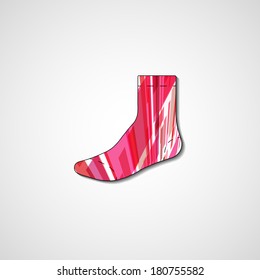 Abstract illustration on sock, template editable.