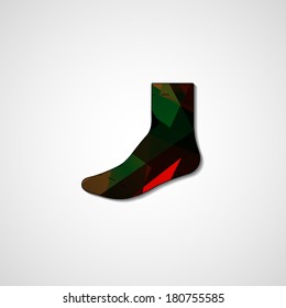 Abstract illustration on sock, template editable.