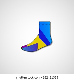Abstract illustration on sock, template editable.