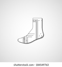 Abstract illustration on sock, template editable.