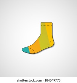 Abstract illustration on sock, template editable.