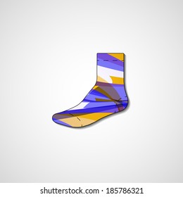 Abstract illustration on sock, template editable.