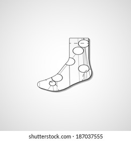 Abstract illustration on sock, template editable.