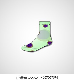 Abstract illustration on sock, template editable.