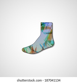 Abstract illustration on sock, template editable.