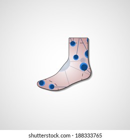 Abstract illustration on sock, template editable.