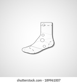 Abstract illustration on sock, template editable.