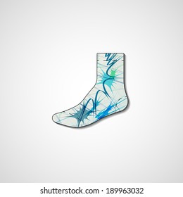 Abstract illustration on sock, template editable.