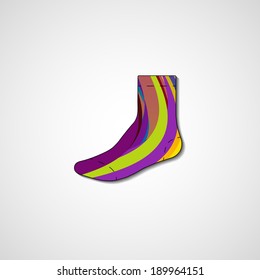 Abstract illustration on sock, template editable.