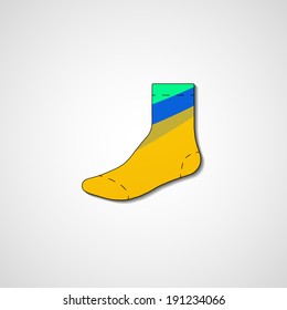 Abstract illustration on sock, template editable.