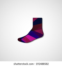 Abstract illustration on sock, template editable.