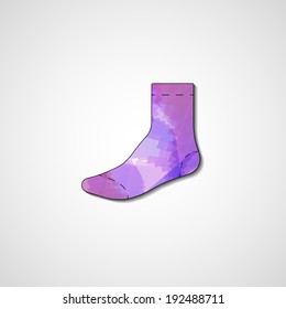 Abstract illustration on sock, template editable.