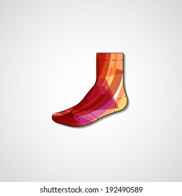 Abstract illustration on sock, template editable.