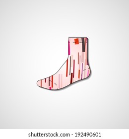 Abstract illustration on sock, template editable.